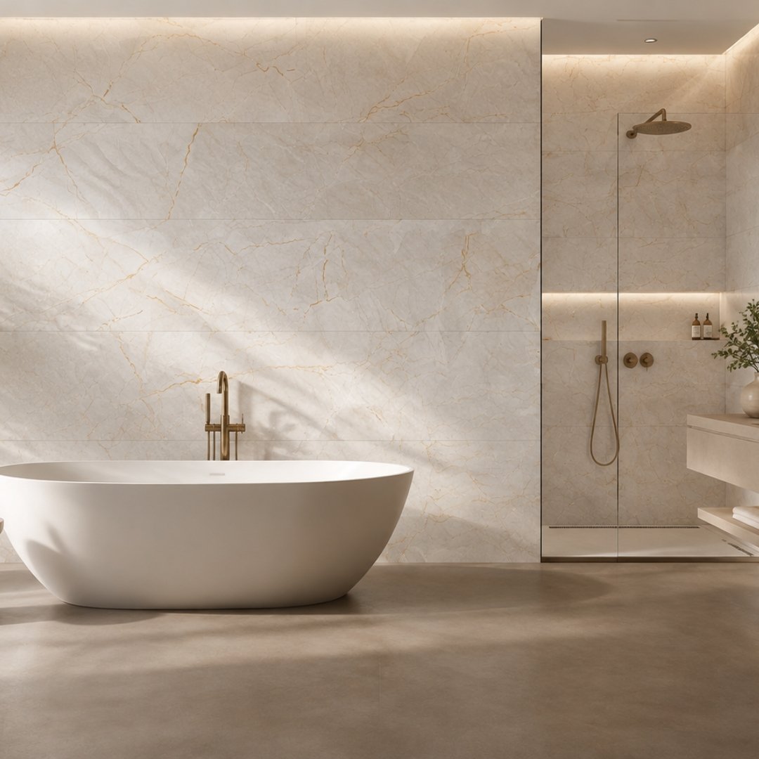 AL Mettone Gold Marble Bathroom Tiles - My Home Studio